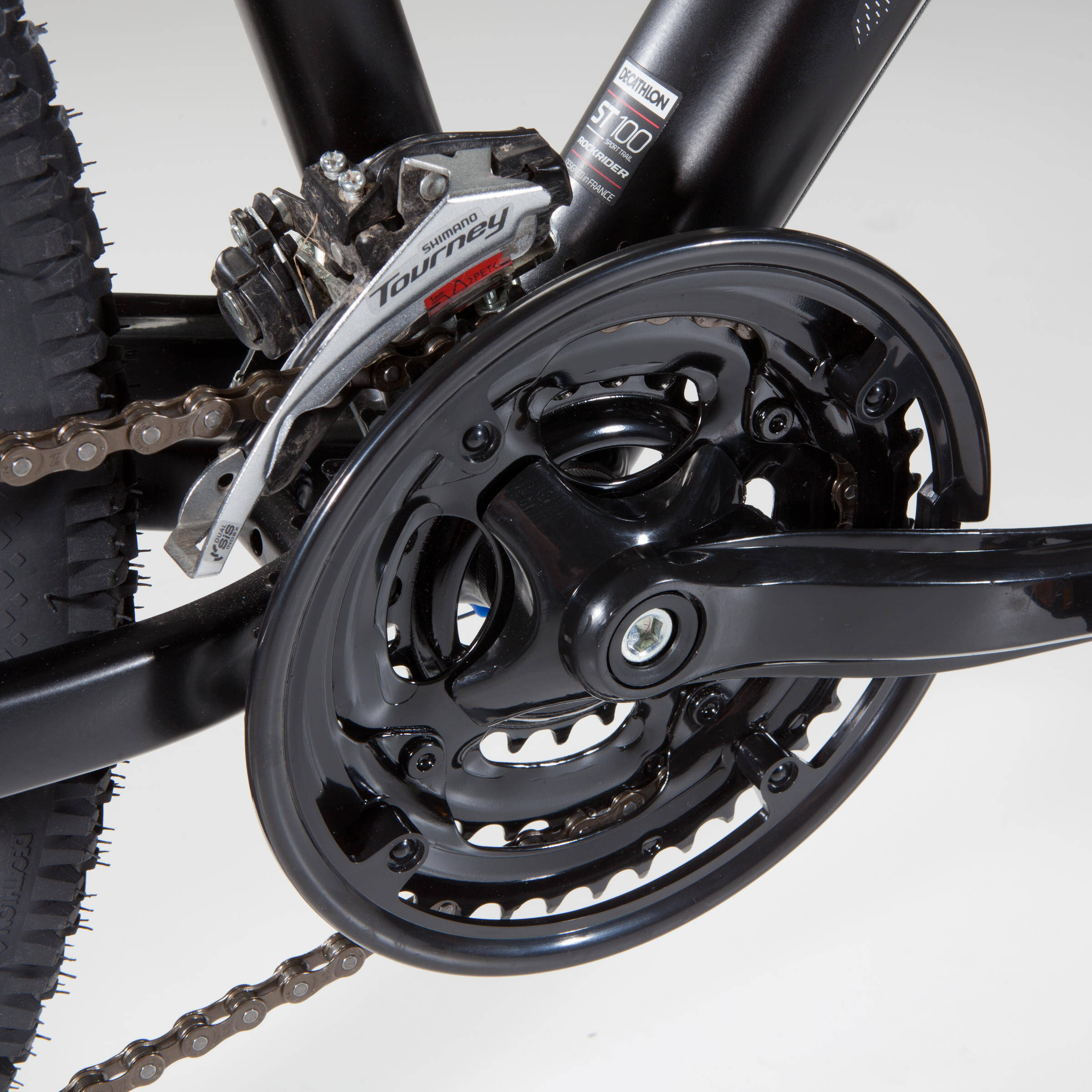 ROCKRIDER ST100 MOUNTAIN BIKE - BLACK -  4