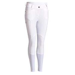Pantaloni concorso equitazione donna 560 GRIP JUMP bianchi