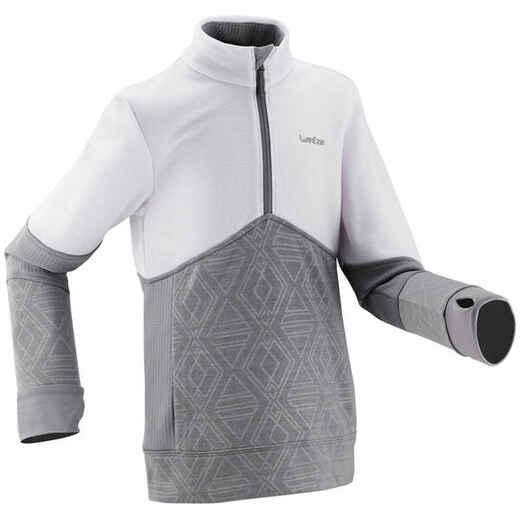 
      Mid Warm 300 Children's Ski Liner Jacket - White Grey
  