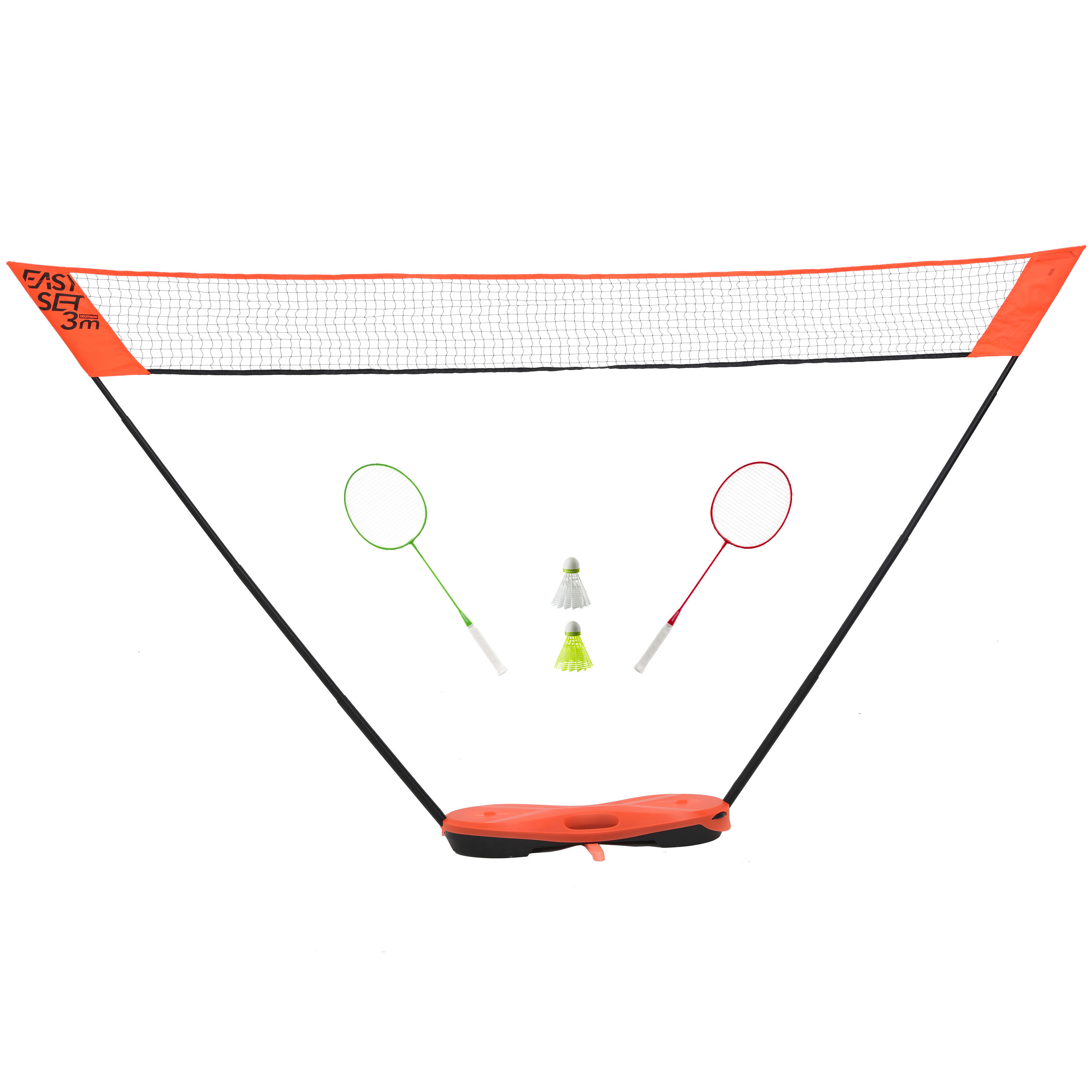 PERFLY 3 m Badminton Net Easy Set - Orange