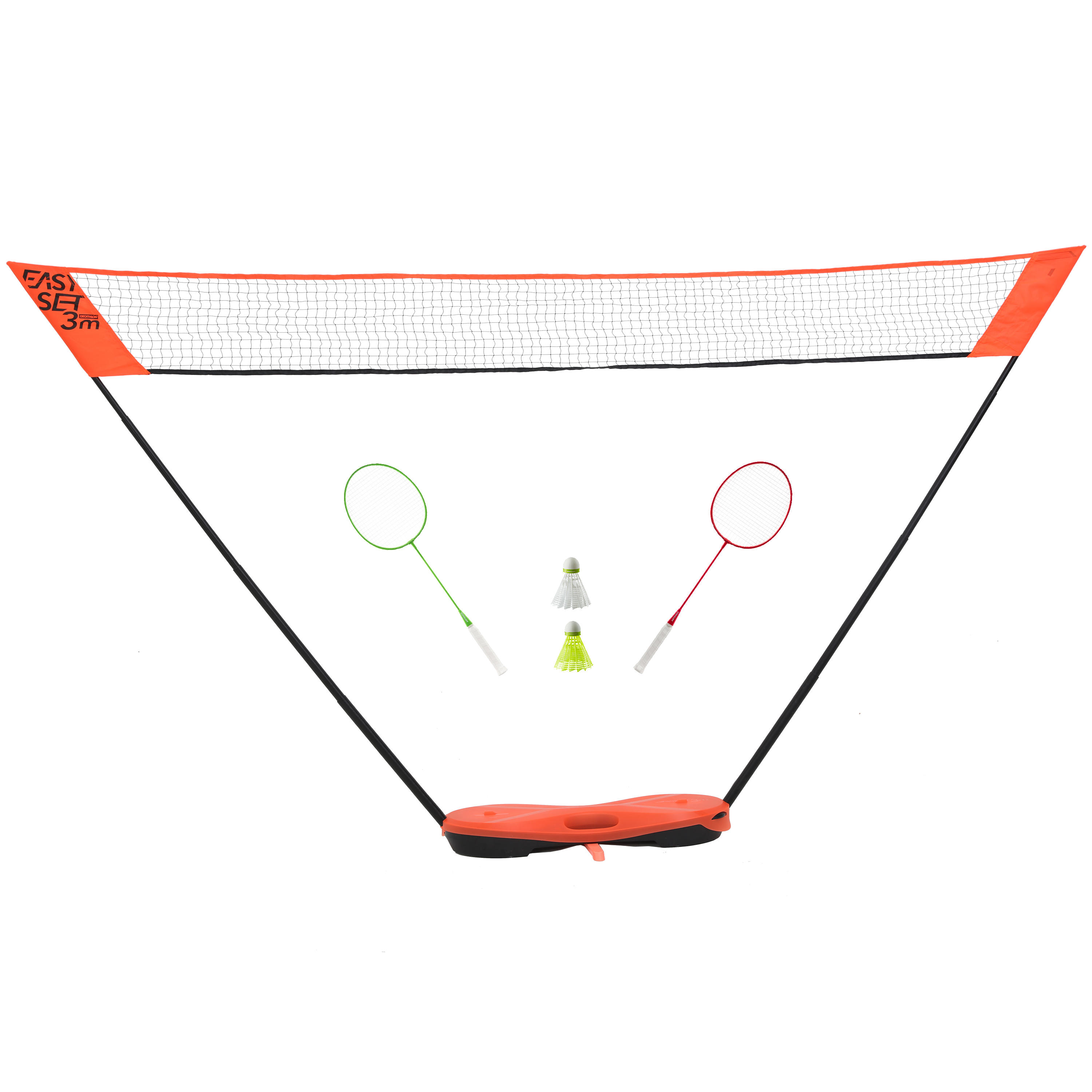 Perfly Set Met Badmintonnetje En Rackets Easy 3M Oranje perfly kopen in de aanbieding