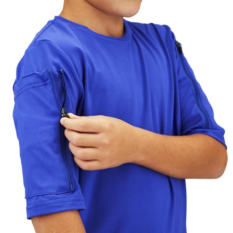 T-shirt bambino per impianto cocleare e dispositivi acqua con cavetto lungo