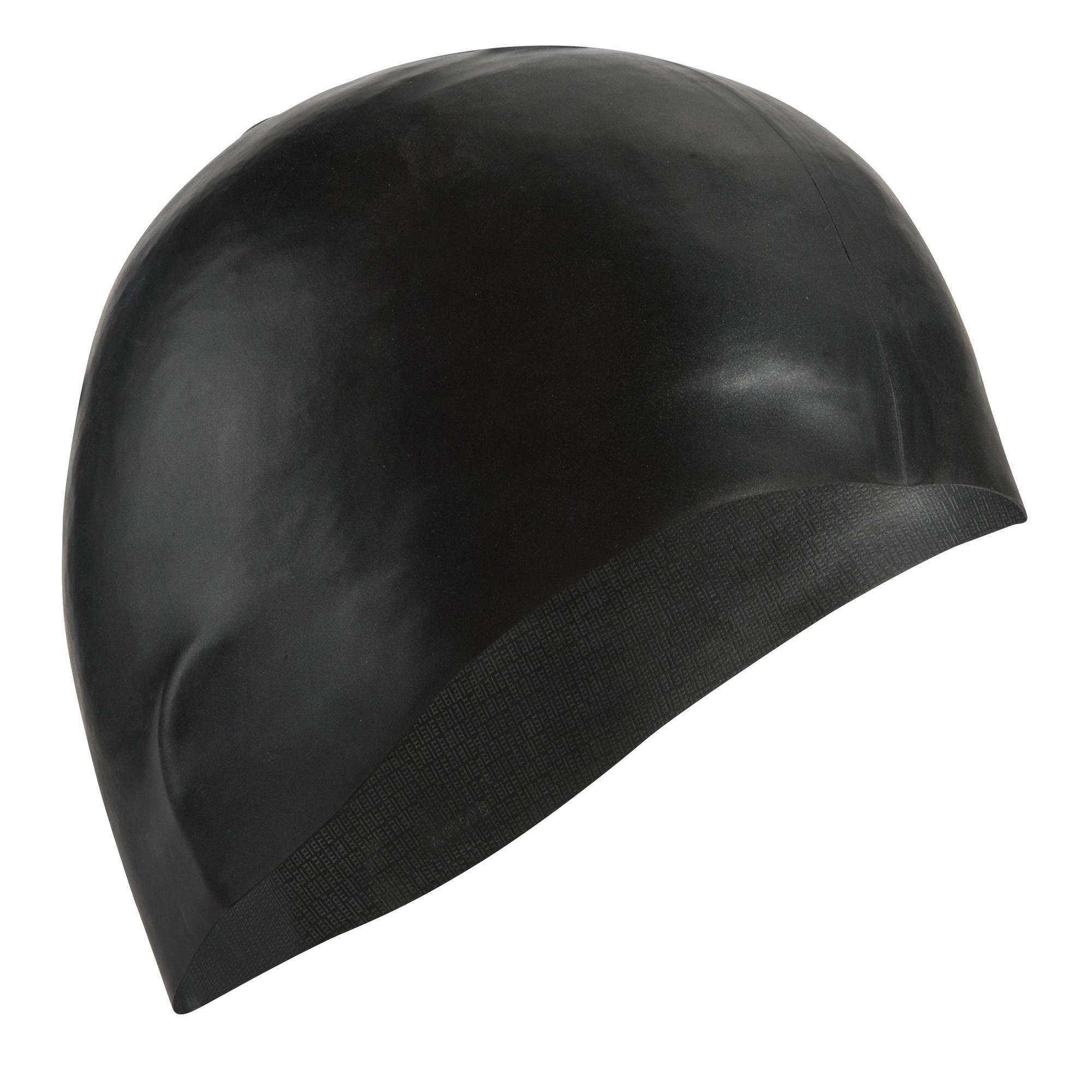 BLACK SILICONE SWIM CAP