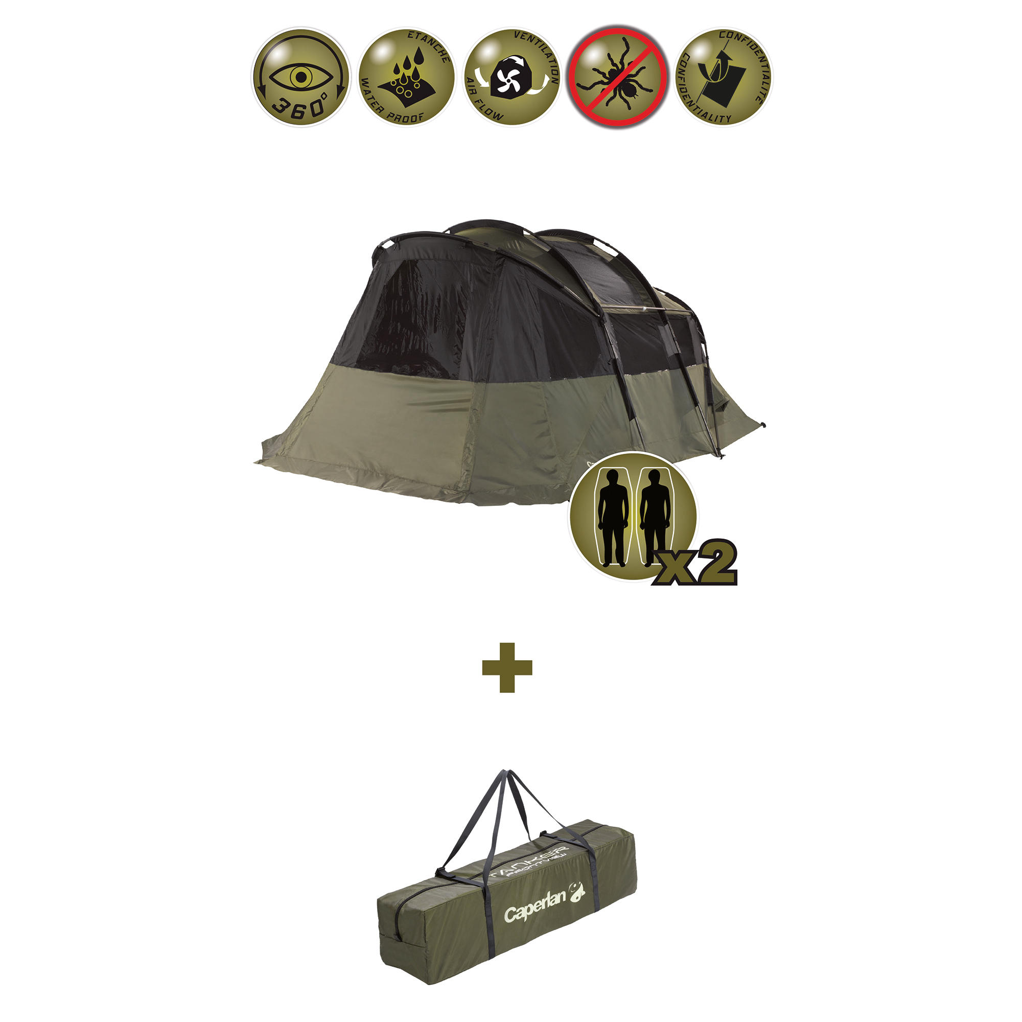 Tente bivvy pêche de la carpe TANKER PANORAMAX 23/29