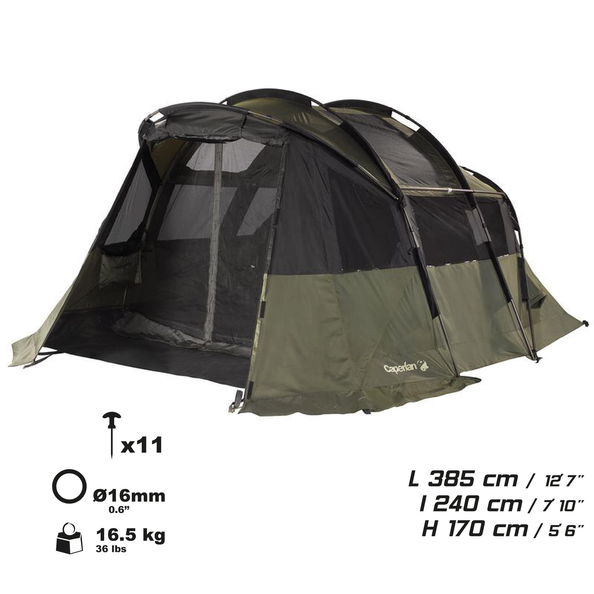 Tente bivvy pêche de la carpe TANKER PANORAMAX 25/29