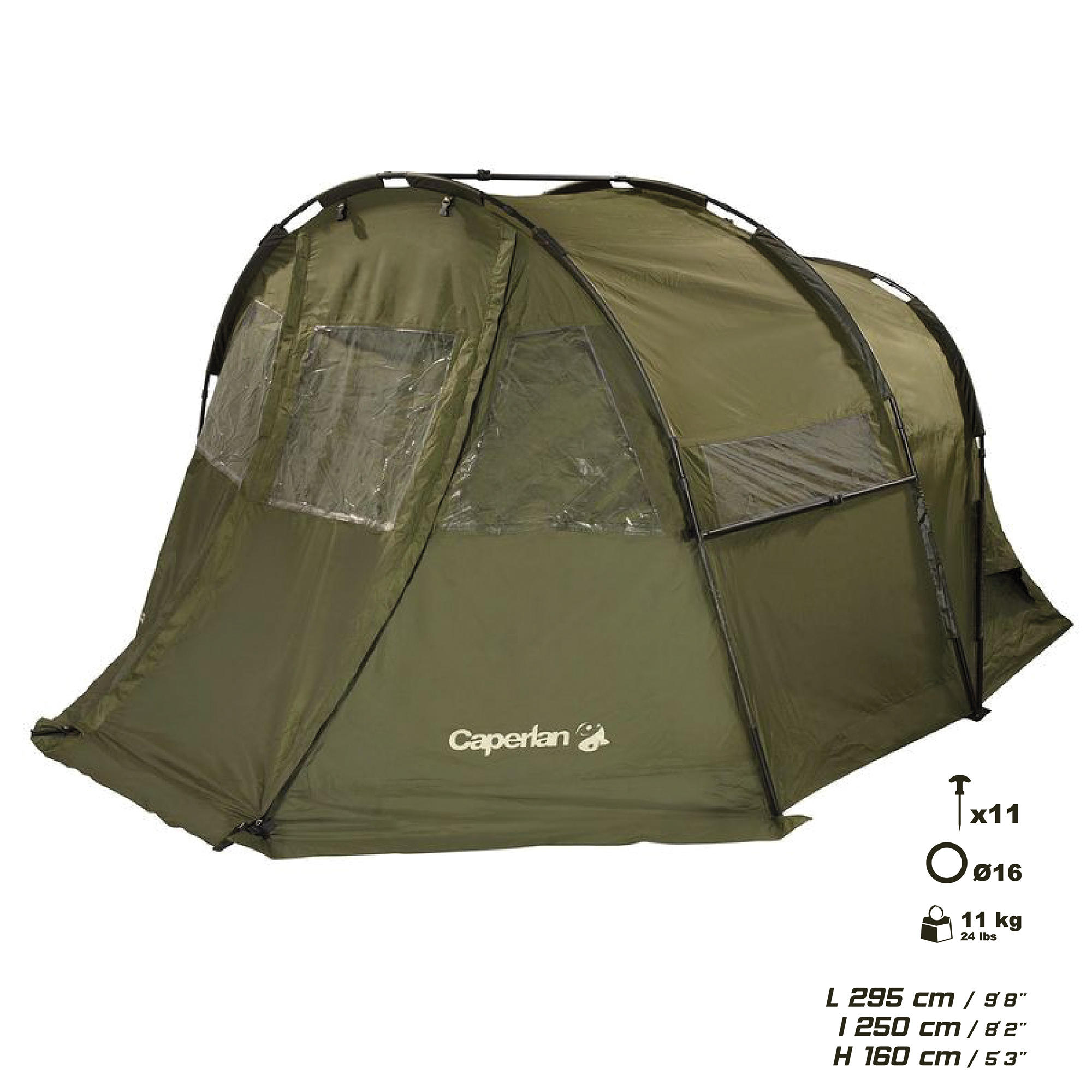 Caperlan - Tente Bivvy Pêche De La Carpe Tanker Frontview - Bivvy - Peche - Noir-vert - Taille Unique - Decathlon