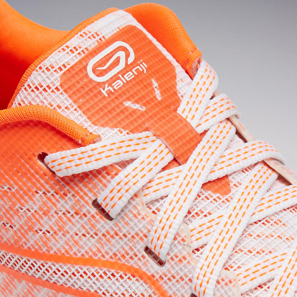Laufschuhe Leichtathletik AT 500 Kiprun Fast Kinder grau/rosa/neongelb