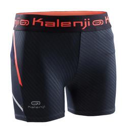 Shorty Athlétisme fille noir orange fluo