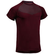 MAJICA KRATKIH RUKAVA ZA KARDIO FITNESS 120 TAMNOCRVENA