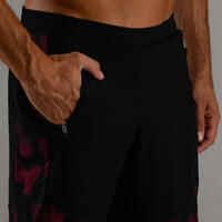 FST 500 Cardio Fitness Shorts - Burgundy/Black AOP