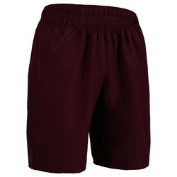Men's Zip-Pocket Rapid Dry Cardio Gym Short With Mesh - Burgundy