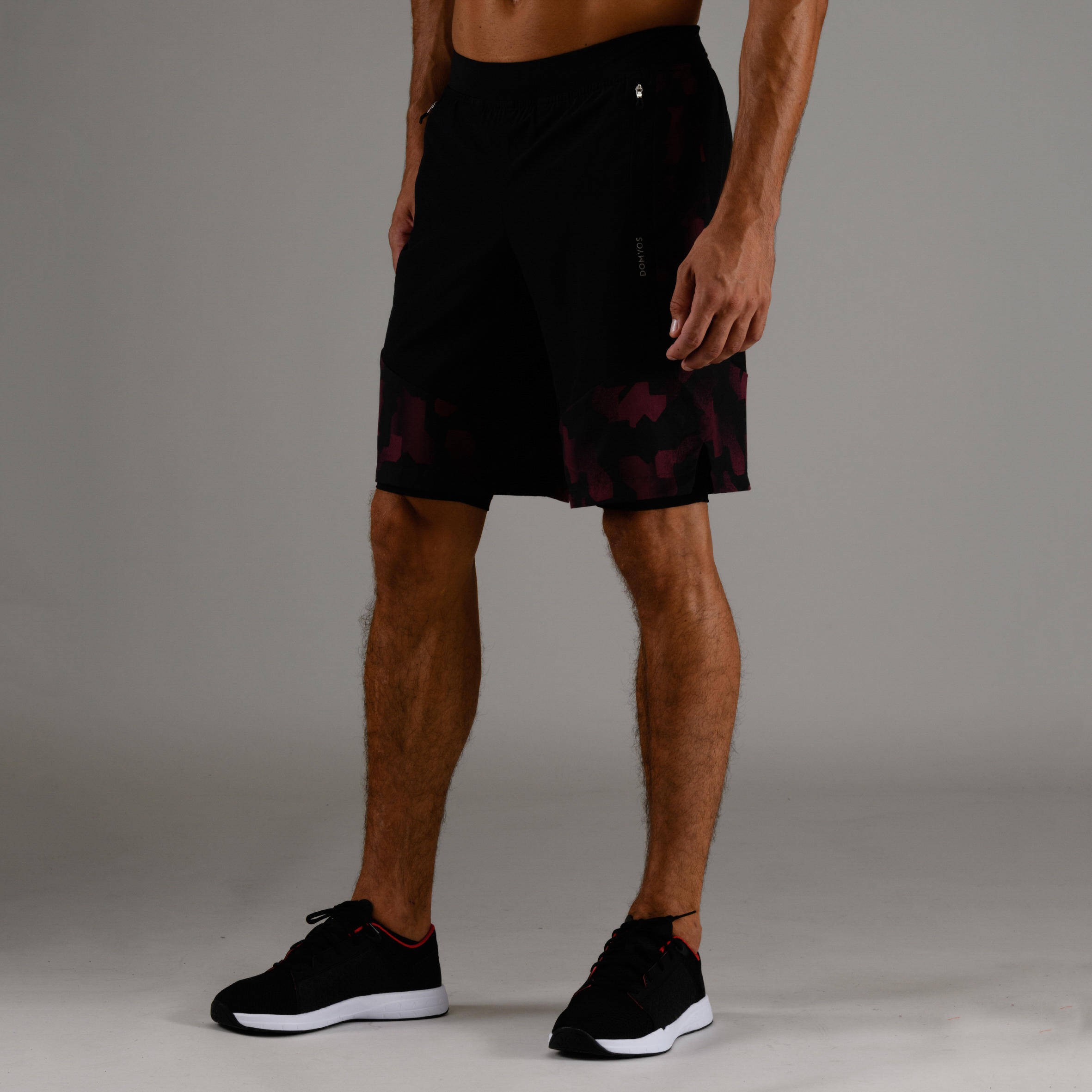Men's 2-In1 Fitness Shorts - Black -  5