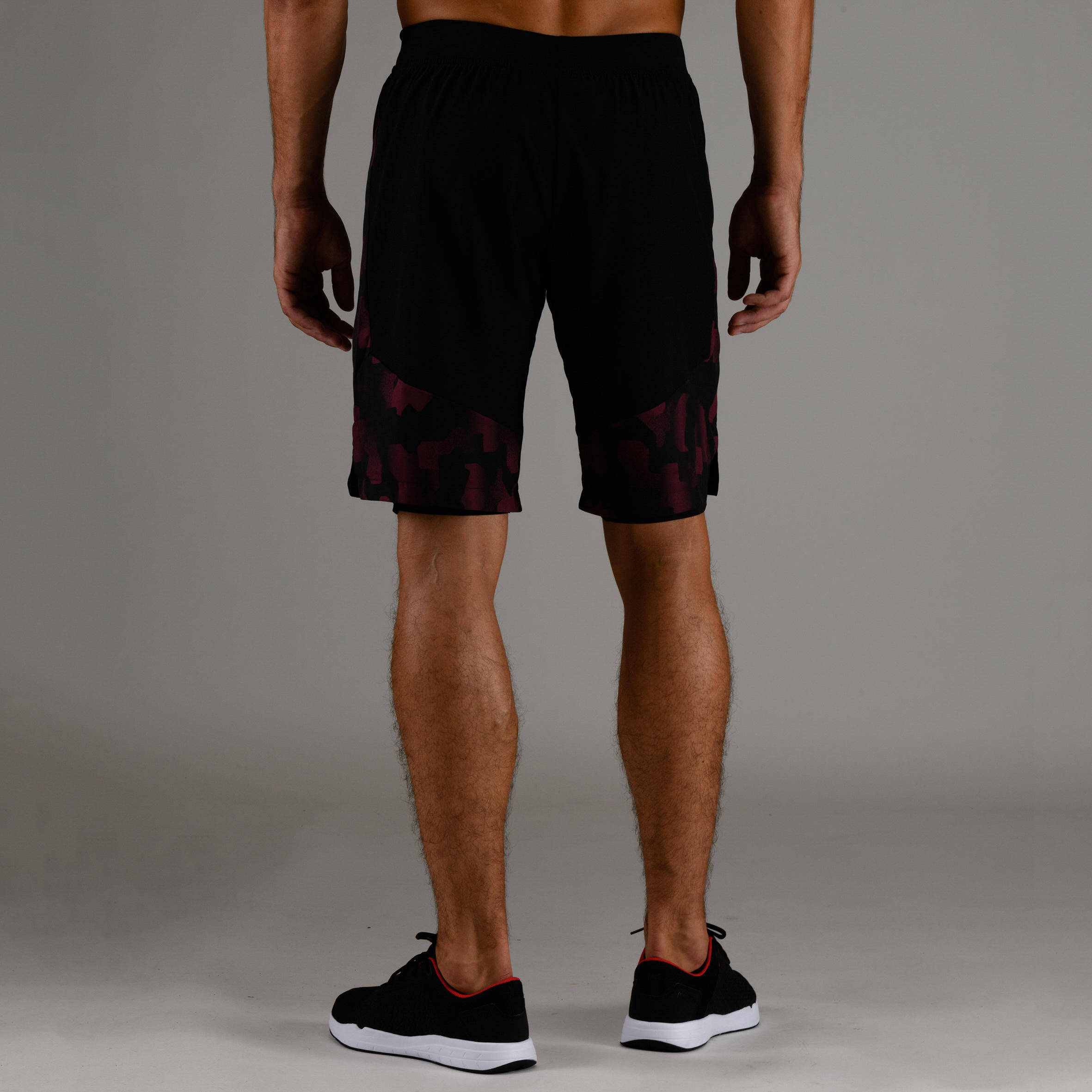 Men's 2-In1 Fitness Shorts - Black -  4