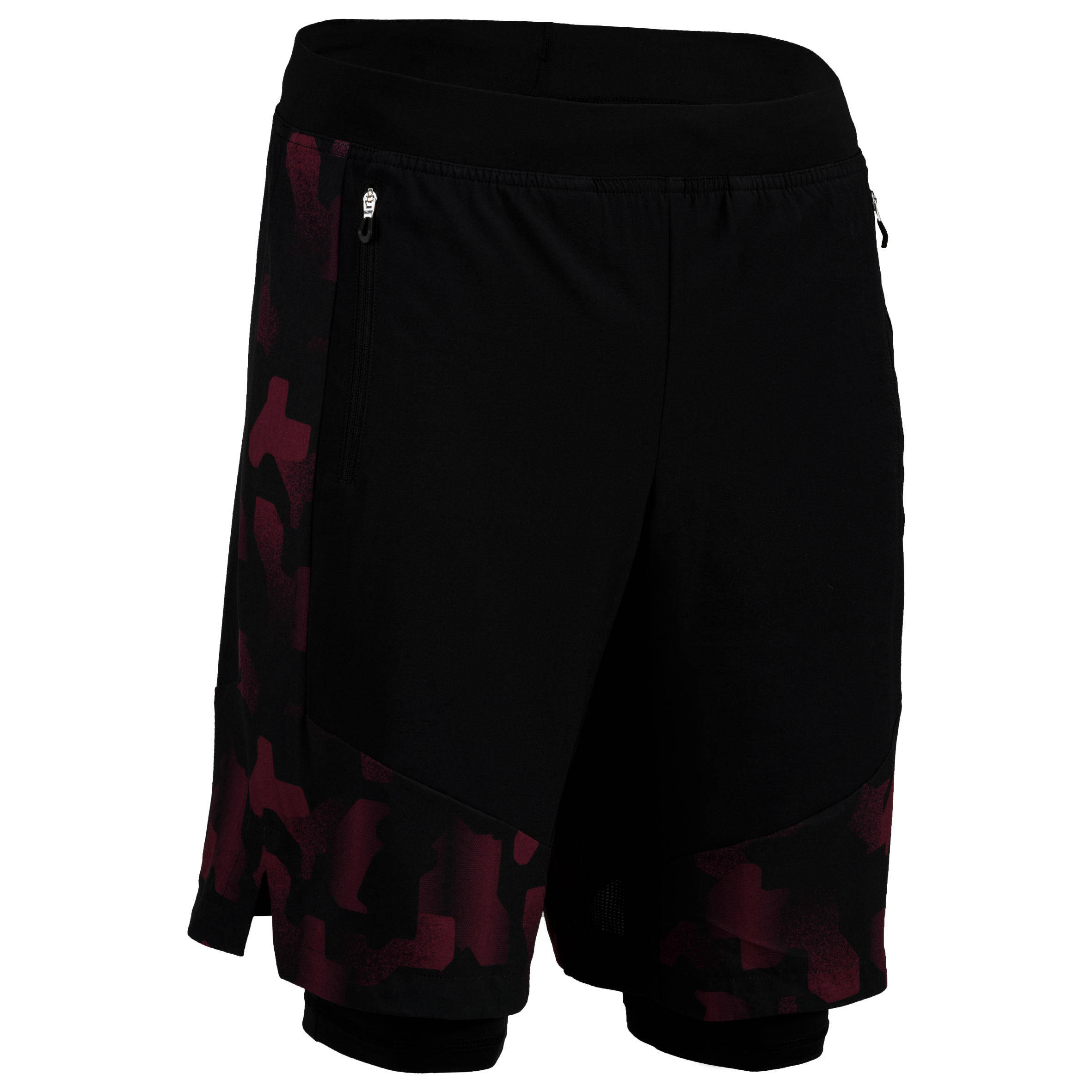 Men's 2-In1 Fitness Shorts - Black -  1