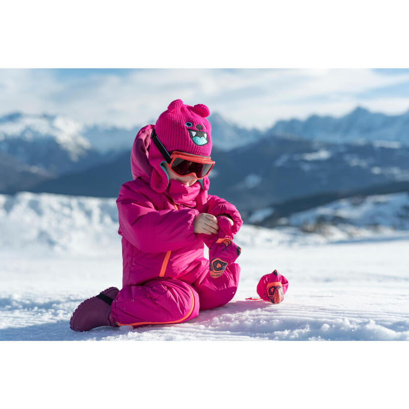 Combinaison pilote de ski / luge bébé warm rose