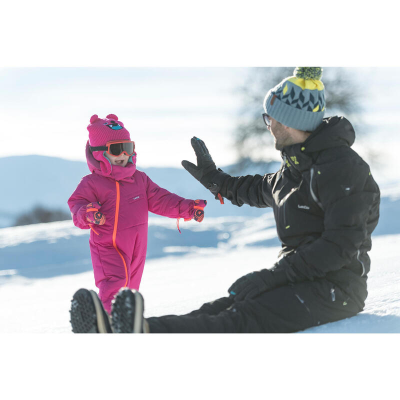 Combinaison pilote de ski / luge bébé warm rose