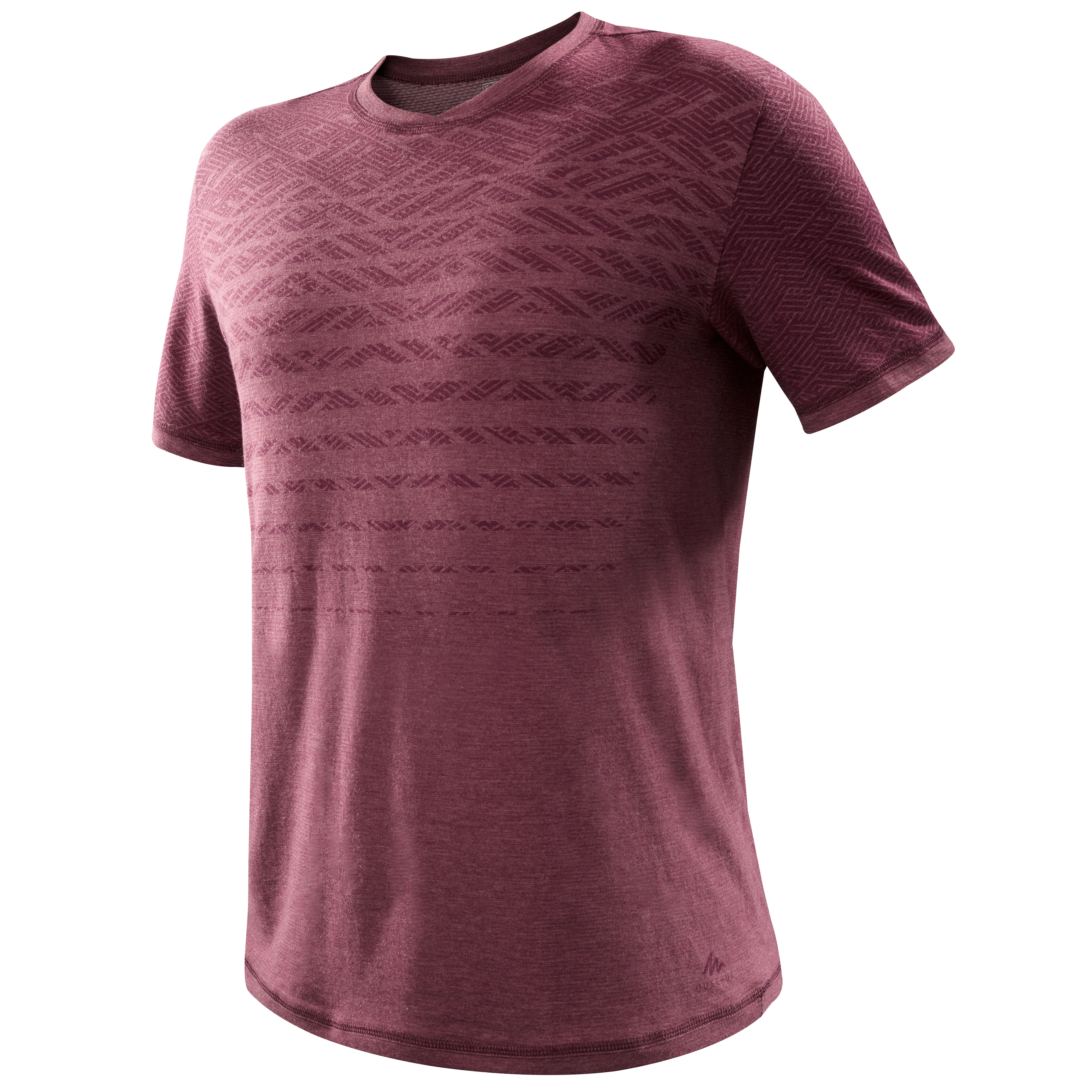 Quechua T Shirt Wandelen In De Natuur Nh500 Fresh Bordeaux Heren quechua kopen in de aanbieding