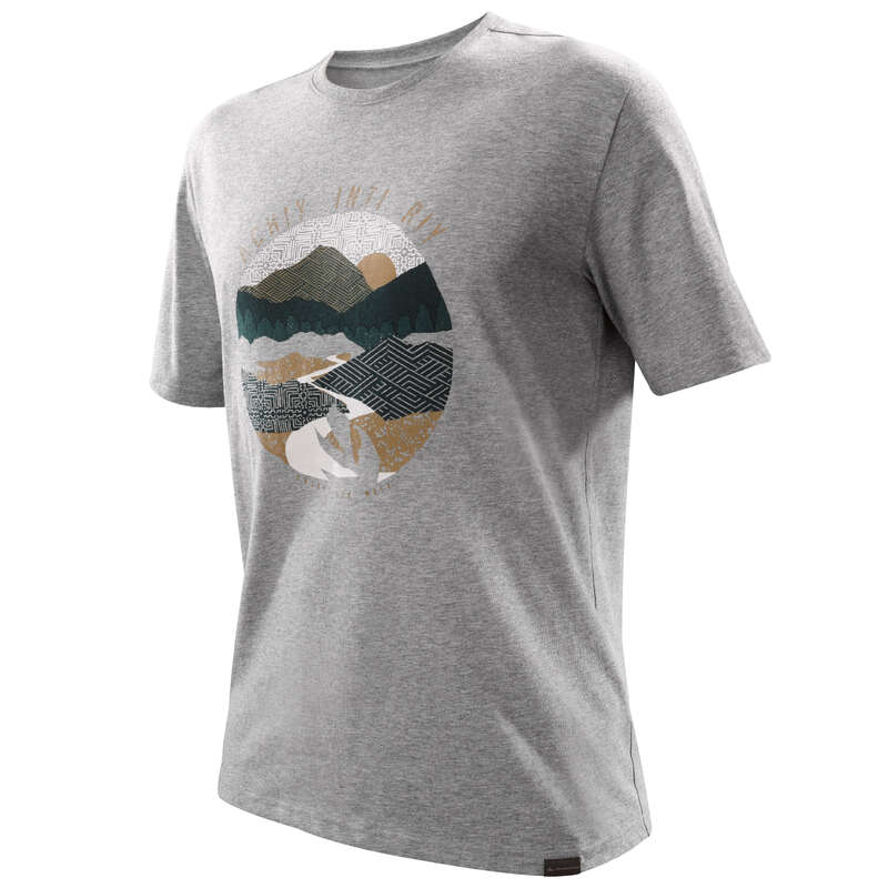 MEN NATURE HIKING SHORTS/T-SHIRTS Hiking - NH500 Men's - Mottled Grey QUECHUA - Hiking Clothes