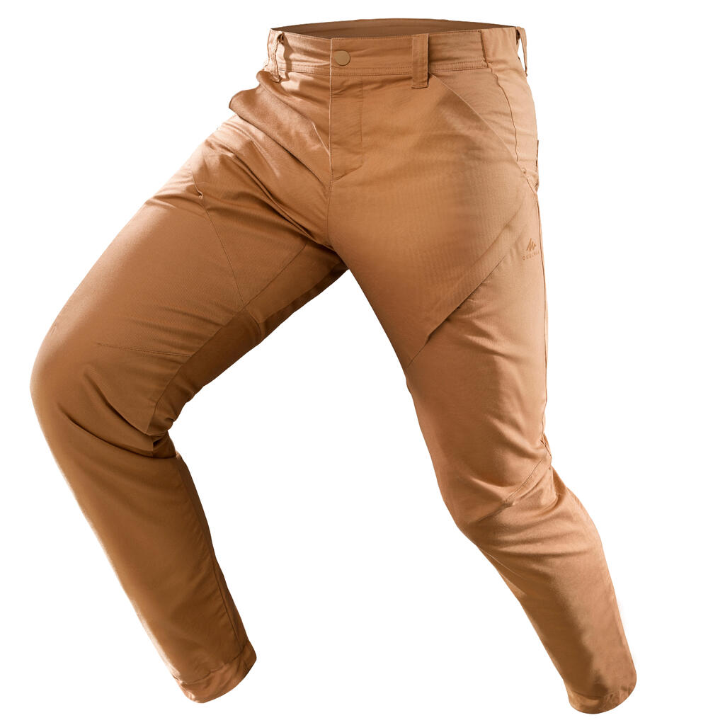 מכנסי טיולים NH500 Fit לגברים - חום-אגוז