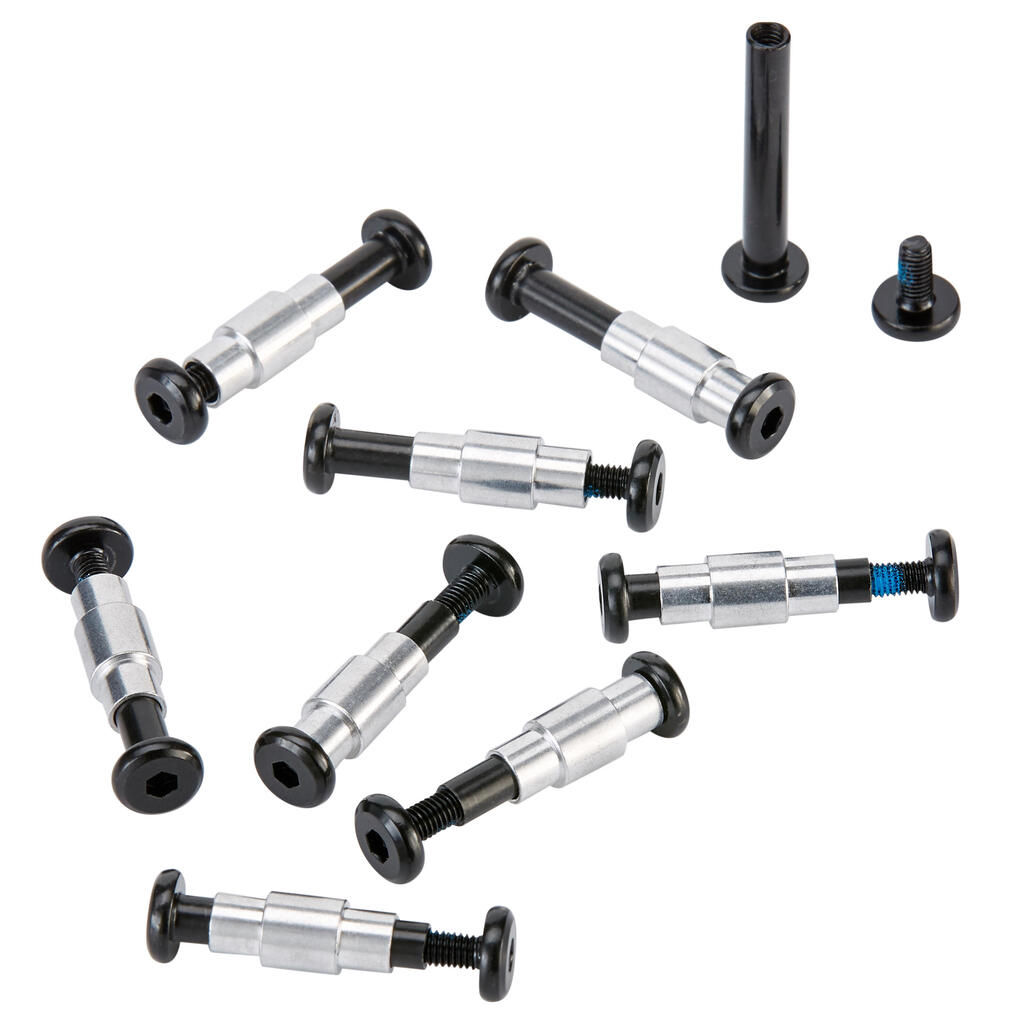 Paquete 8+1 tornillos y 8 separadores de patines PLATINA DE PLÁSTICO EJES 6 mm