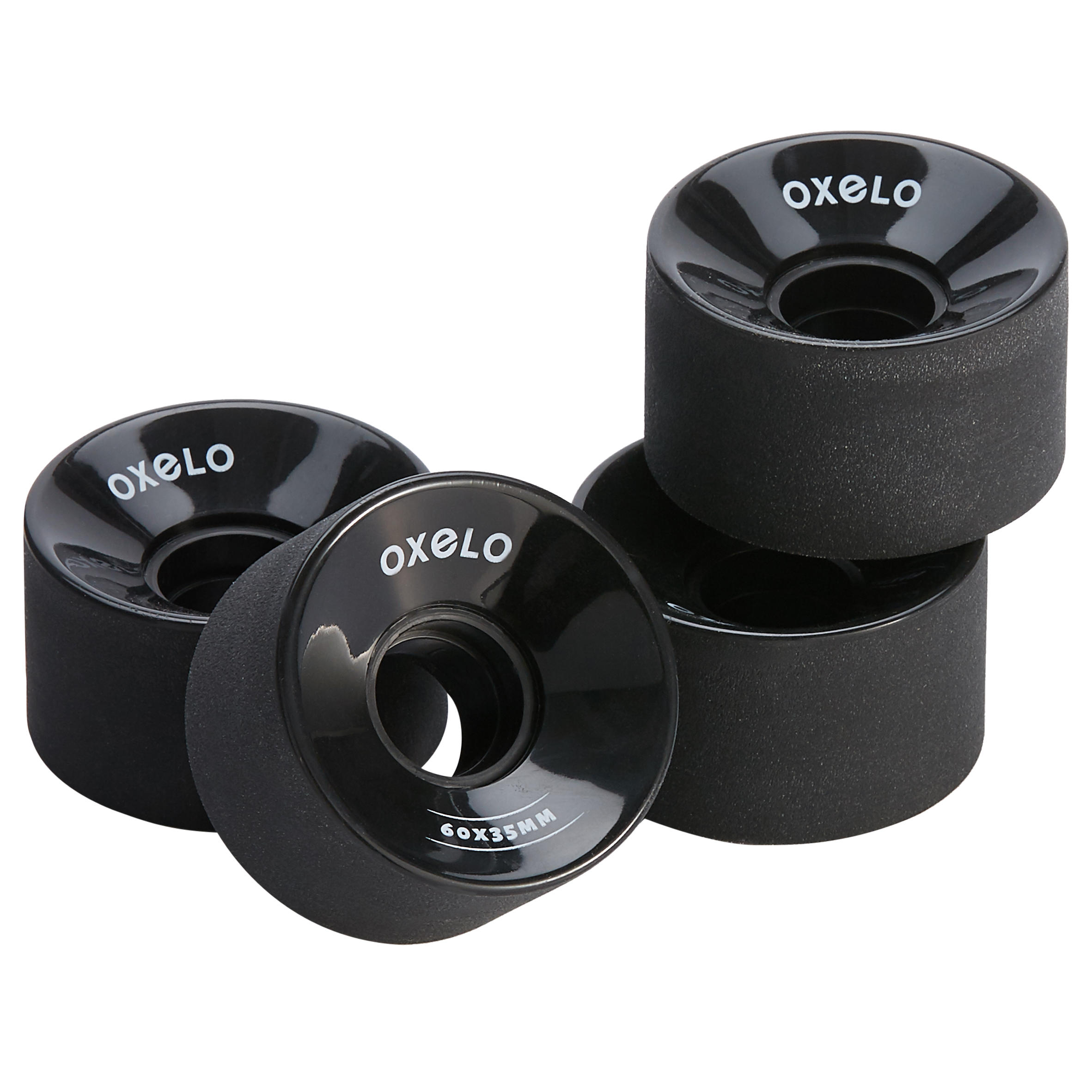 Adult Quad Skate Wheels 60 mm/82A 4-Pack - Black 6/6