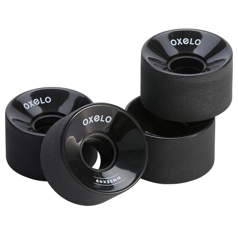 Wielen voor rolschaatsen volwassenen Oxelo 60 mm 82A zwart 4 stuks
