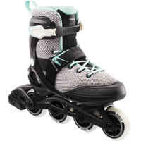 أحذية تزلج للسيدات بعجلات مصفوفة Fit100 -رمادي/أخضر 