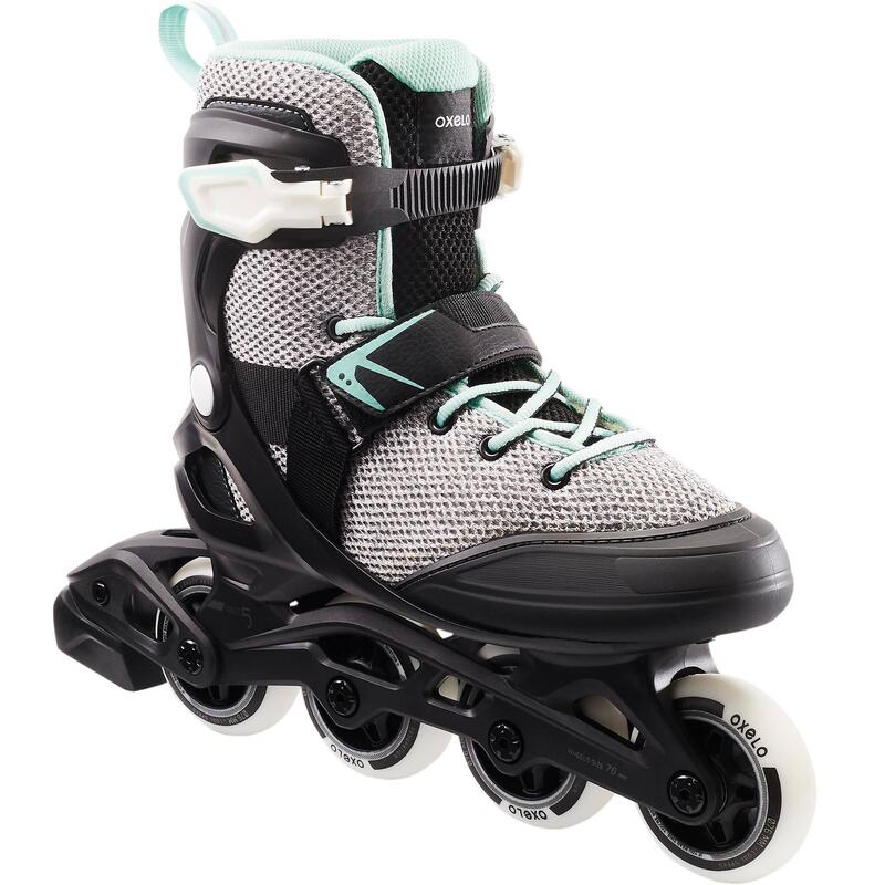Fit100 Women S Inline Fitness Skates Grey Peppermint Oxelo Decathlon Fit100 Women S Inline Fitness Skates Grey Peppermint Oxelo Decathlon