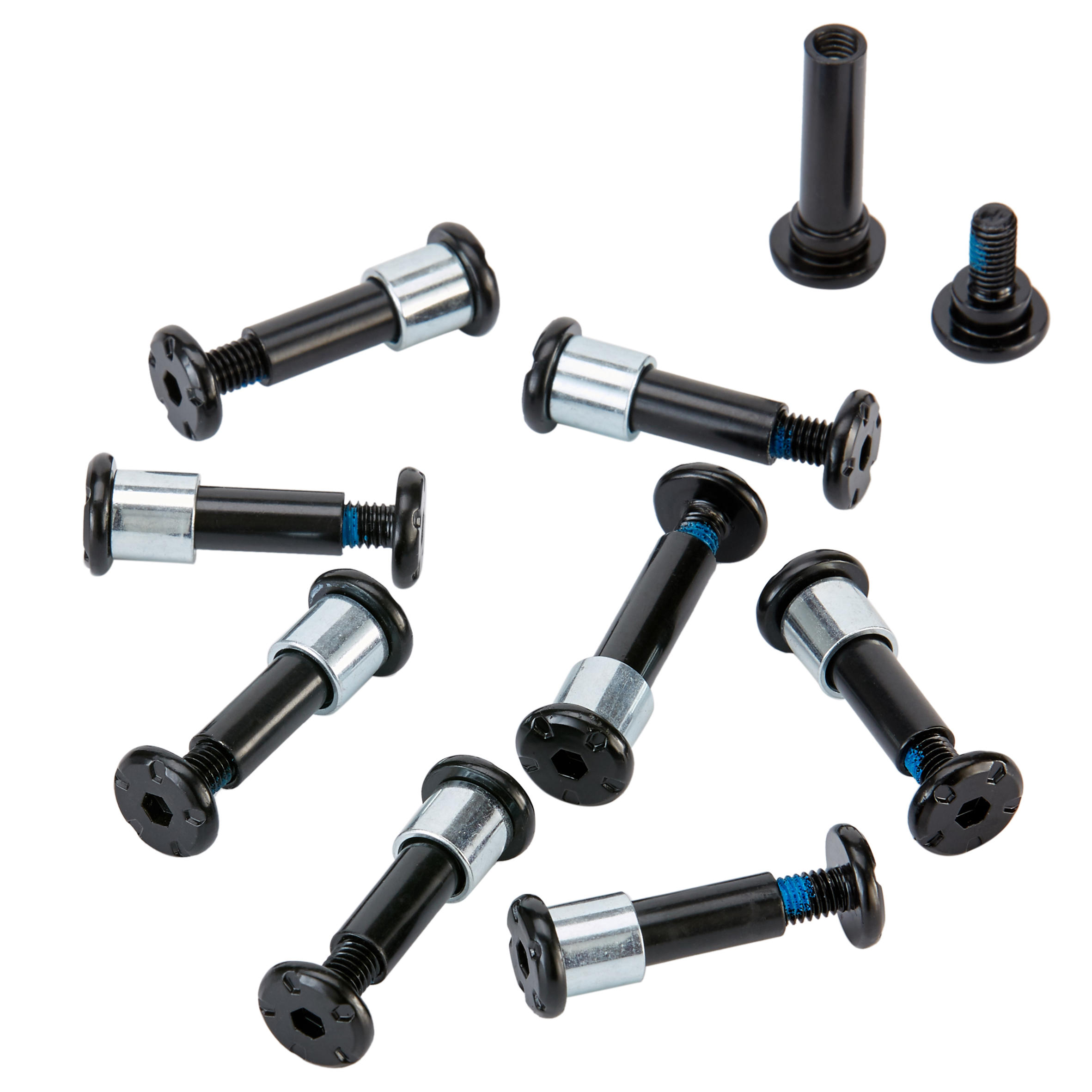 Inline Skating Screws Pack:8+1 Screws and 8 Spacers - Aluminum Frame 8 mm Axles - OXELO