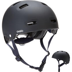直排輪、滑板、滑板車安全帽MF500 - 黑色／藍色