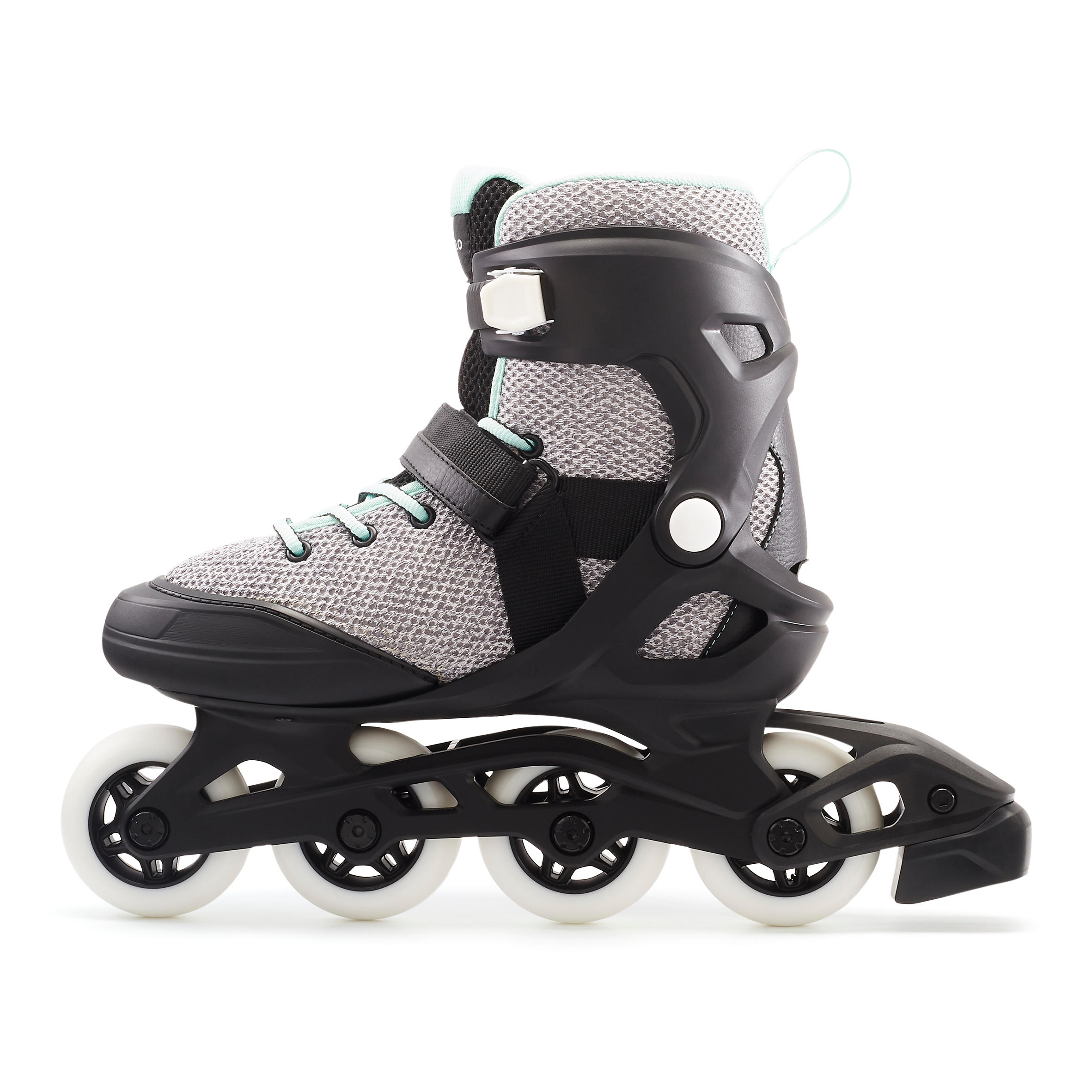 

Fit100 Women's Inline Fitness Skates - Grey/Peppermint -  By OXELO | Decathlon