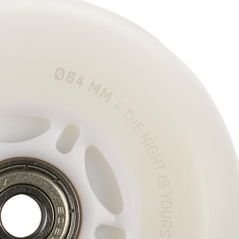 Set of 2 LightUp 84 mm 82A Inline Skate Wheels + Bearings OXELO