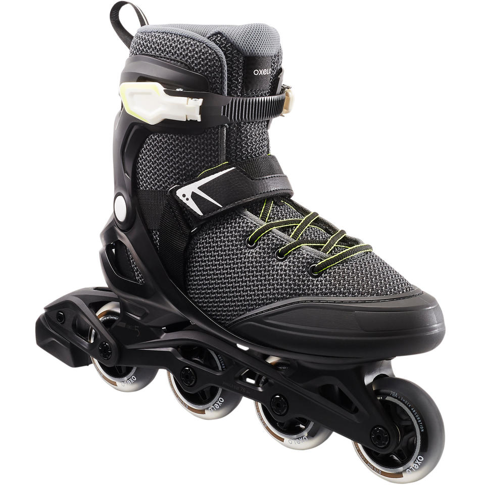 Fit100 Fitness Inline Skates Black/Grey Oxelo Decathlon