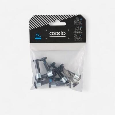 Schroevenset voor skates: 8+1 schroeven en 8 spacers aluminium plaat assen 8 mm