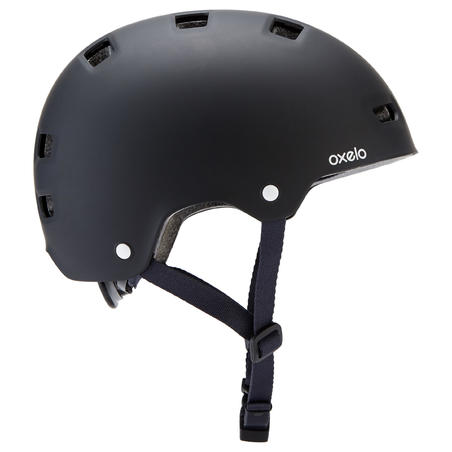 Inline Skating Skateboarding Scootering Helmet Mf500 Black Blue Decathlon