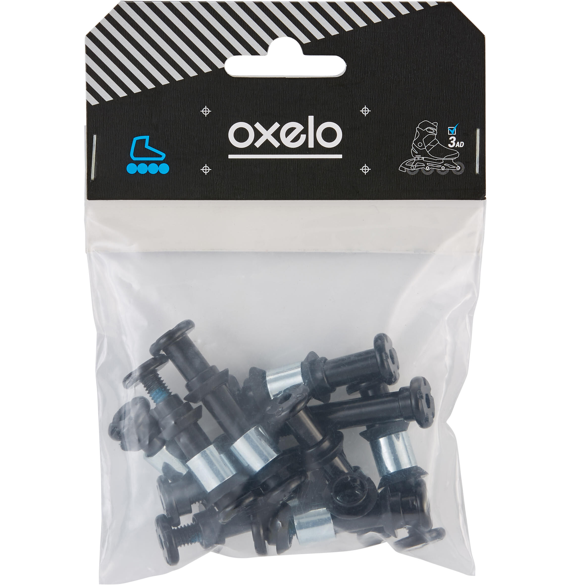 OXELO Inline Skating Screws Pack:8+2 Screws - 8 Spacers - 16 Outer-Spacers