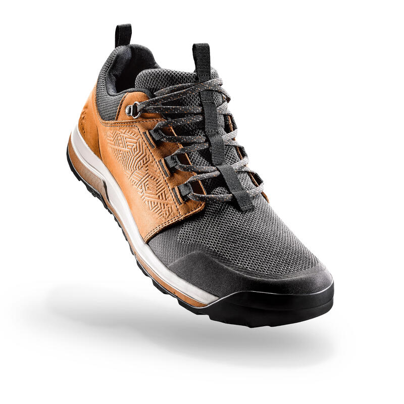 LEATHER NATURE HIKING SHOES - NH500 - BROWN - MEN