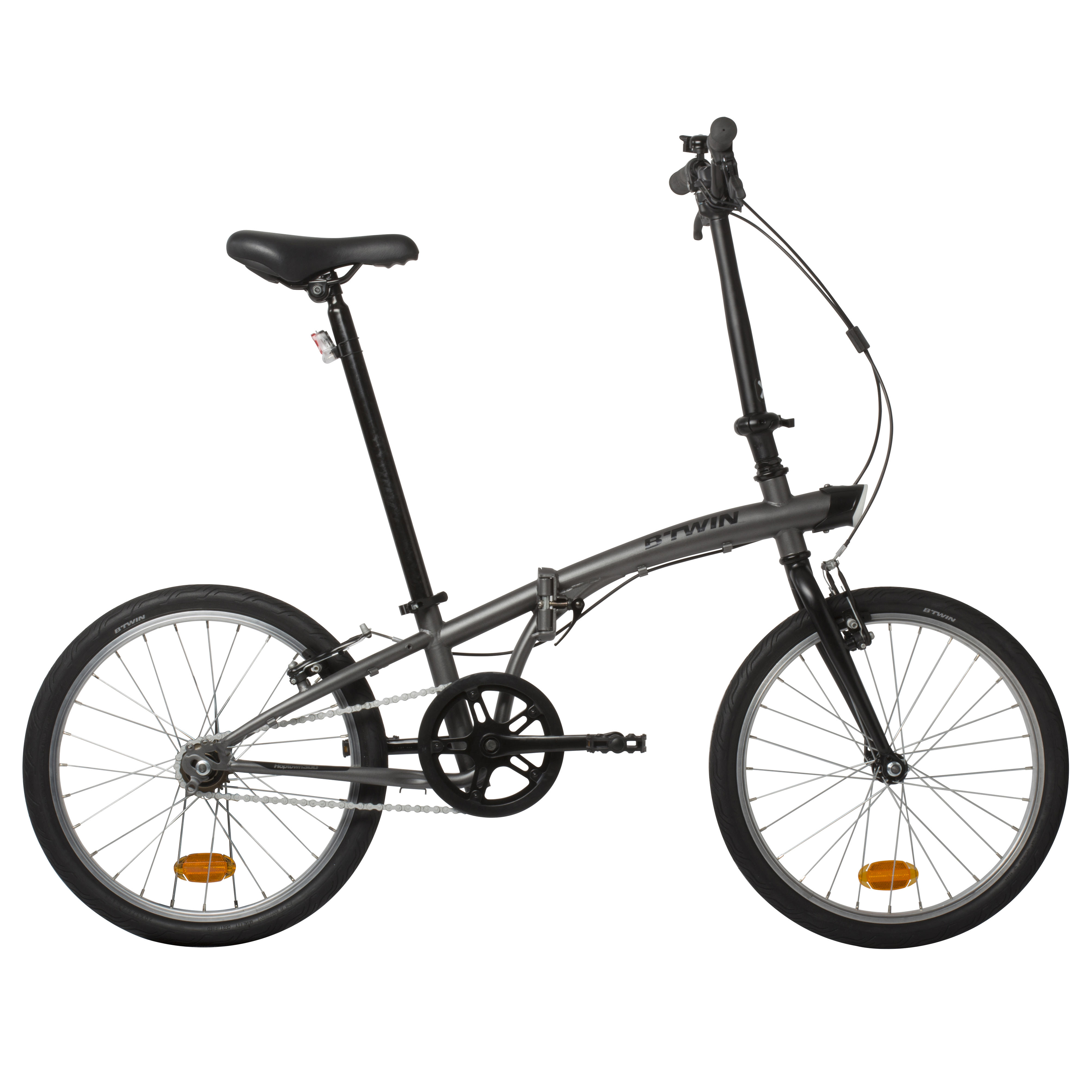 Tilt 100 Folding Bike Grey Decathlon