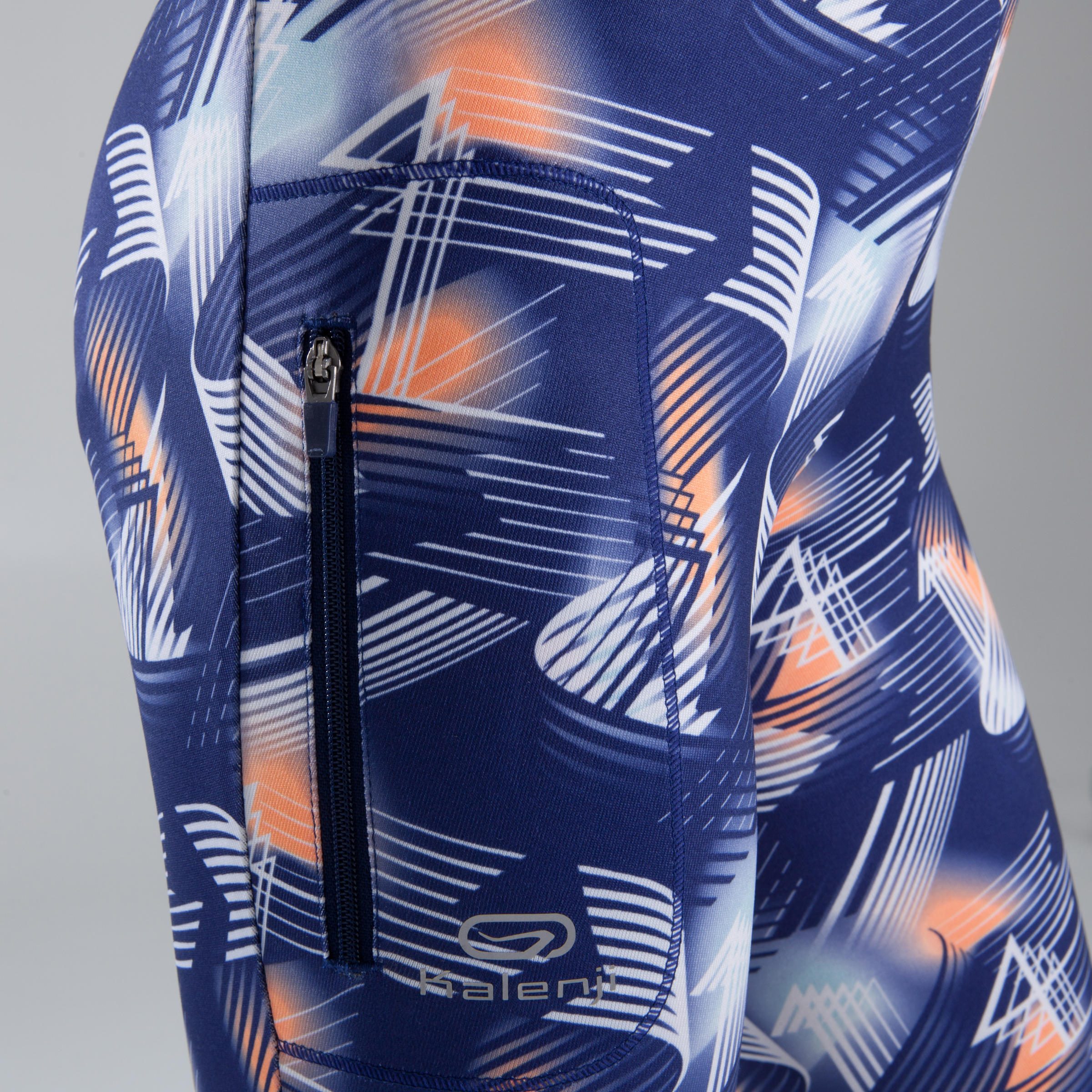 

Run Dry children's athletics cropped bottoms - blue print -  By KALENJI | Decathlon