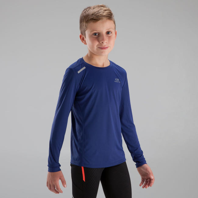 Sun Protect children's athletics longsleeved Tshirt dark blue