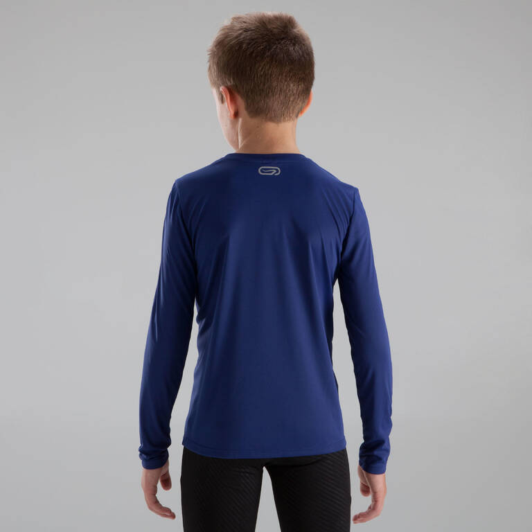 Sun Protect children's athletics long-sleeved T-shirt dark blue