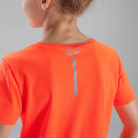 Run Dry children's athletics T-shirt neon red