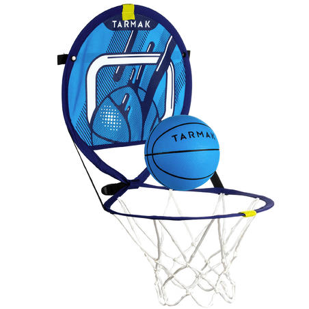 Panier de basket transportable avec ballon pour enfant et adulte HOOP 100 Bleu