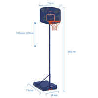 B200 Easy Kids' Basketball Basket - Space Blue1.6m-2.2m. Up to 10 years.