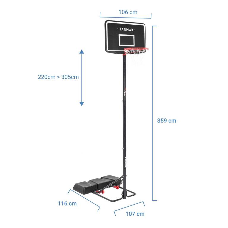 Ring Basket B100 Easy Dapat Disesuaikan (2,2 m sampai 3,05 m) - Hitam