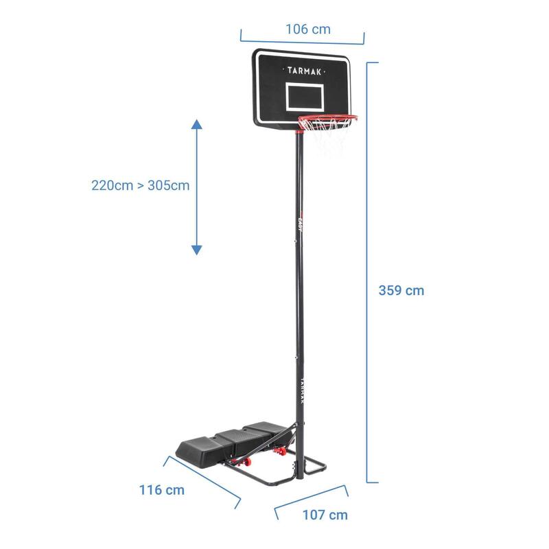 Ayarlanabilir Basketbol Potası - 2,20m / 3,05m - Siyah - B100 Easy