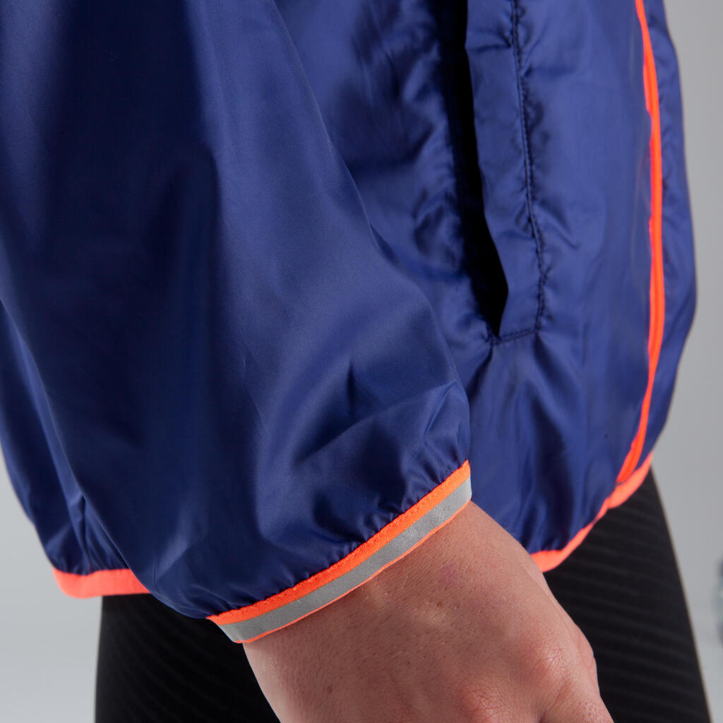 Lauf-Windjacke Leichtathletik Kinder orange/grau