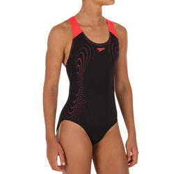 MAILLOT DE BAIN FILLE SPLASBACK JF BLACK ORANGE