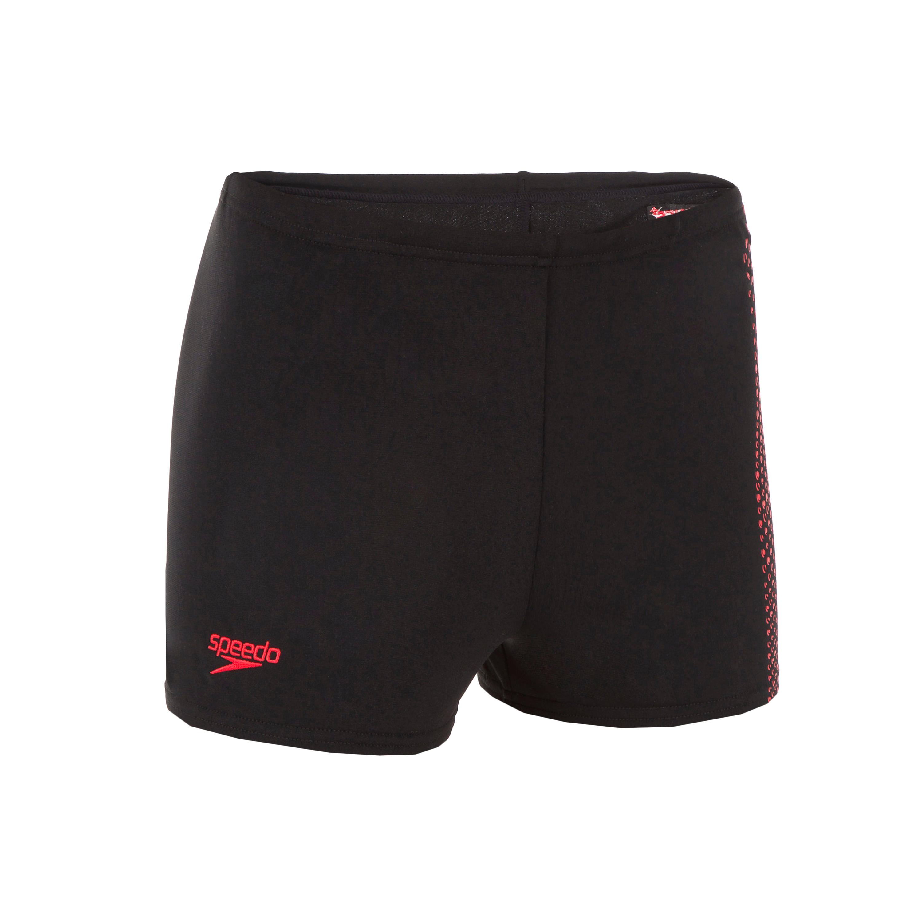 SPEEDO JR BOXER SHORTS - BLACK RED 