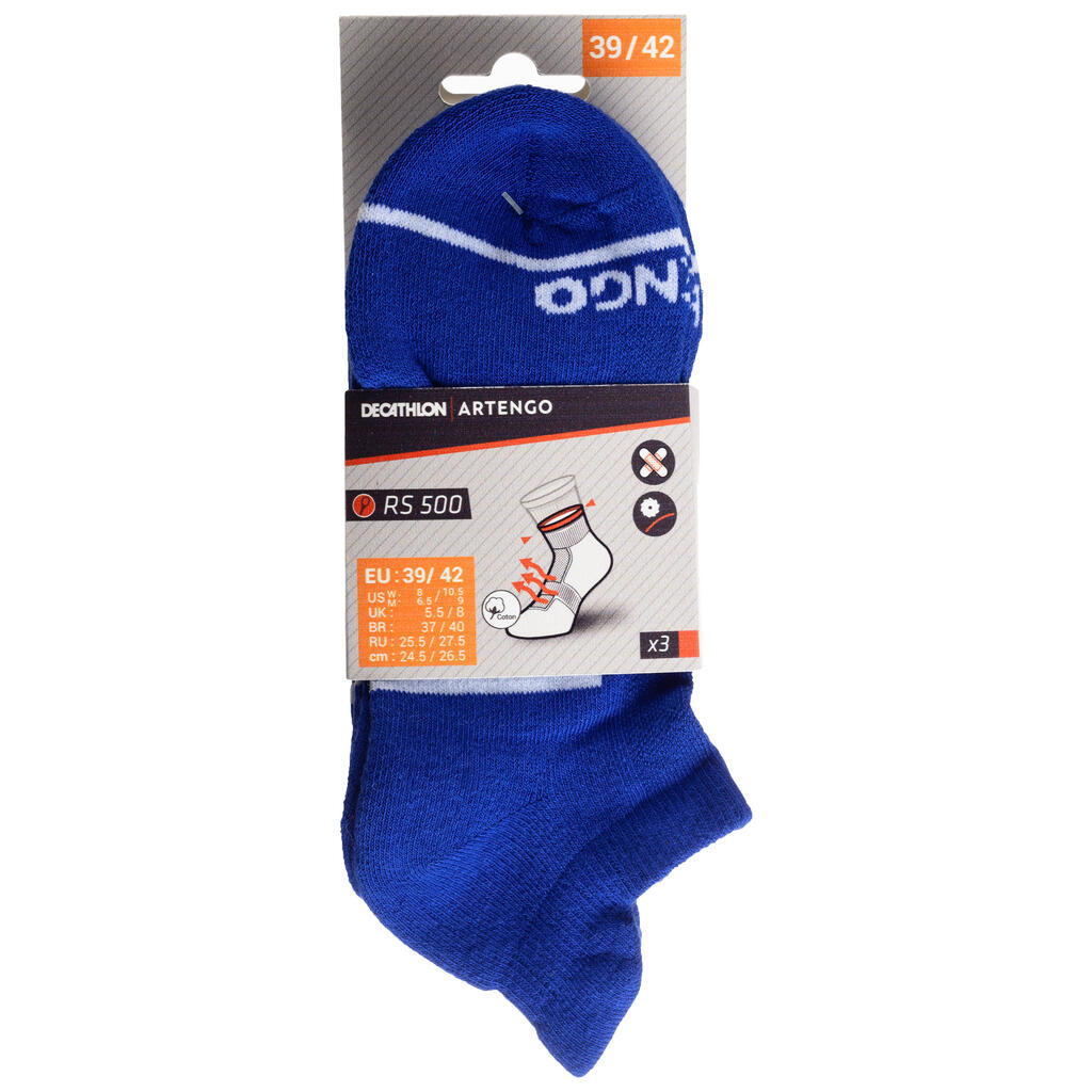 Tennissocken Low 3er-Pack - RS 500 blau/weiss/rosa